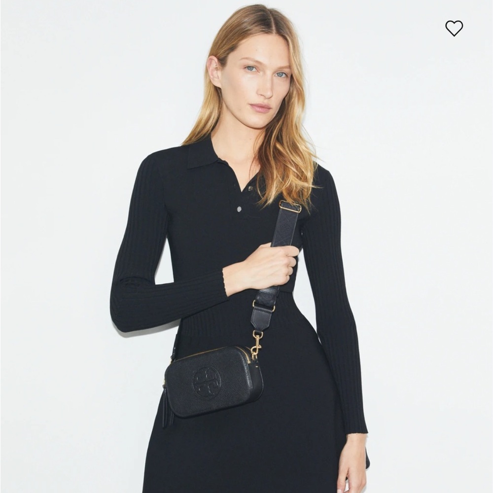 Tory Burch Mini Miller Black Leather Crossbody Bag - Picture 5 of 5